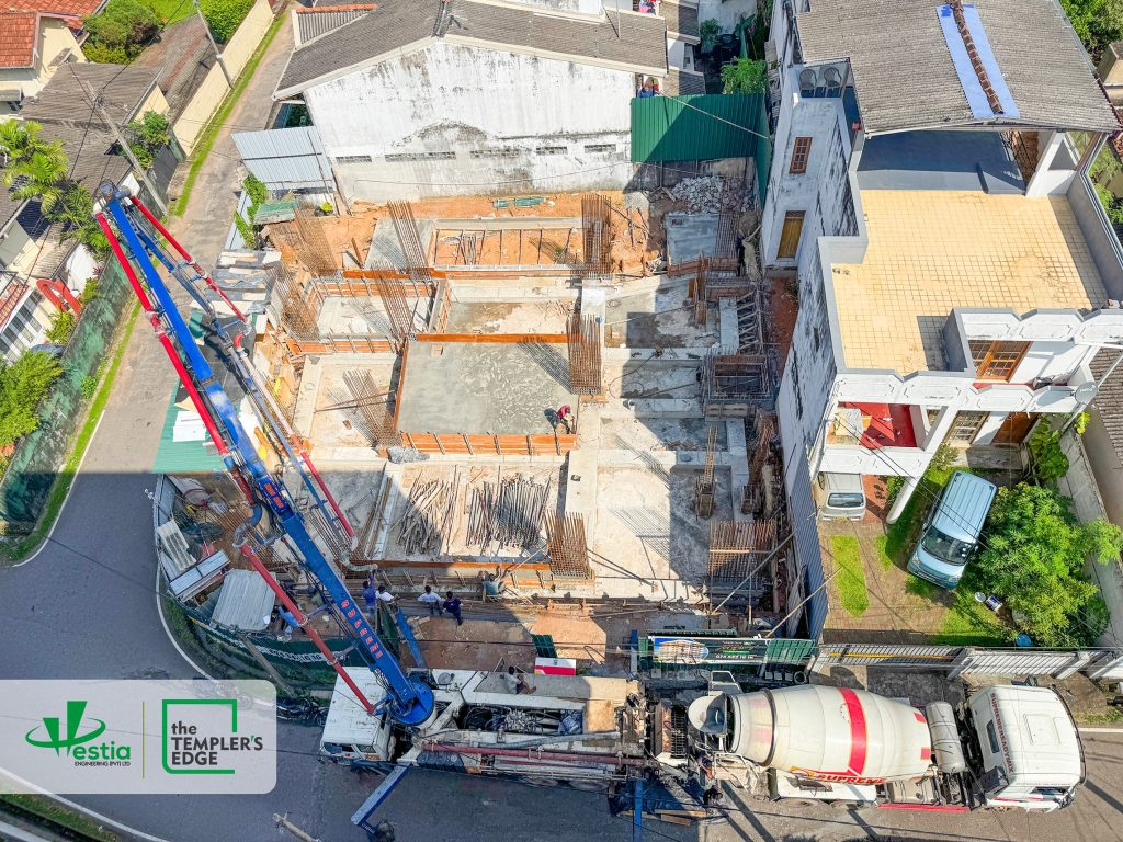 Construction progress at The Templer’s Edge – sump cover slab completed, marking the next step in development.