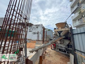 Construction progress at The Templer’s Edge with rubble and plinth work completed, marking steady advancement of the project.