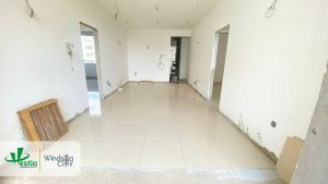 Windsor Avenue apartment progress – tile laying works underway, nearing handover stage.