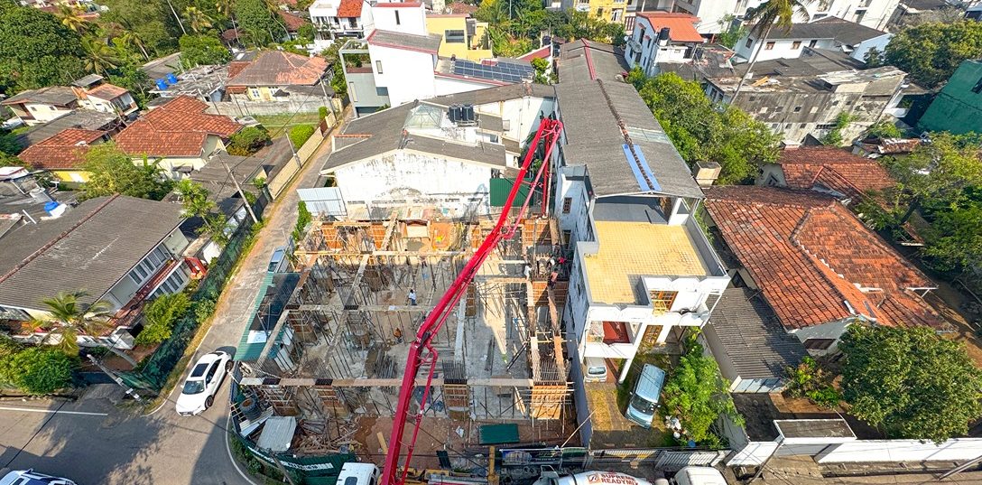 Construction progress at The Templer’s Edge with ground floor column concrete completed, marking the vertical development of the structure.