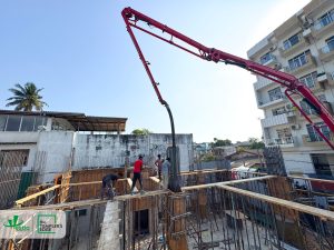Construction progress at The Templer’s Edge with ground floor column concrete completed, marking the vertical development of the structure.