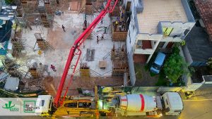 Construction progress at The Templer’s Edge with ground floor column concrete completed, marking the vertical development of the structure.