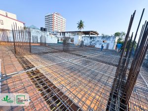 The Templer’s Edge construction progress showing first slab reinforcement work in progress as the structure continues to develop.