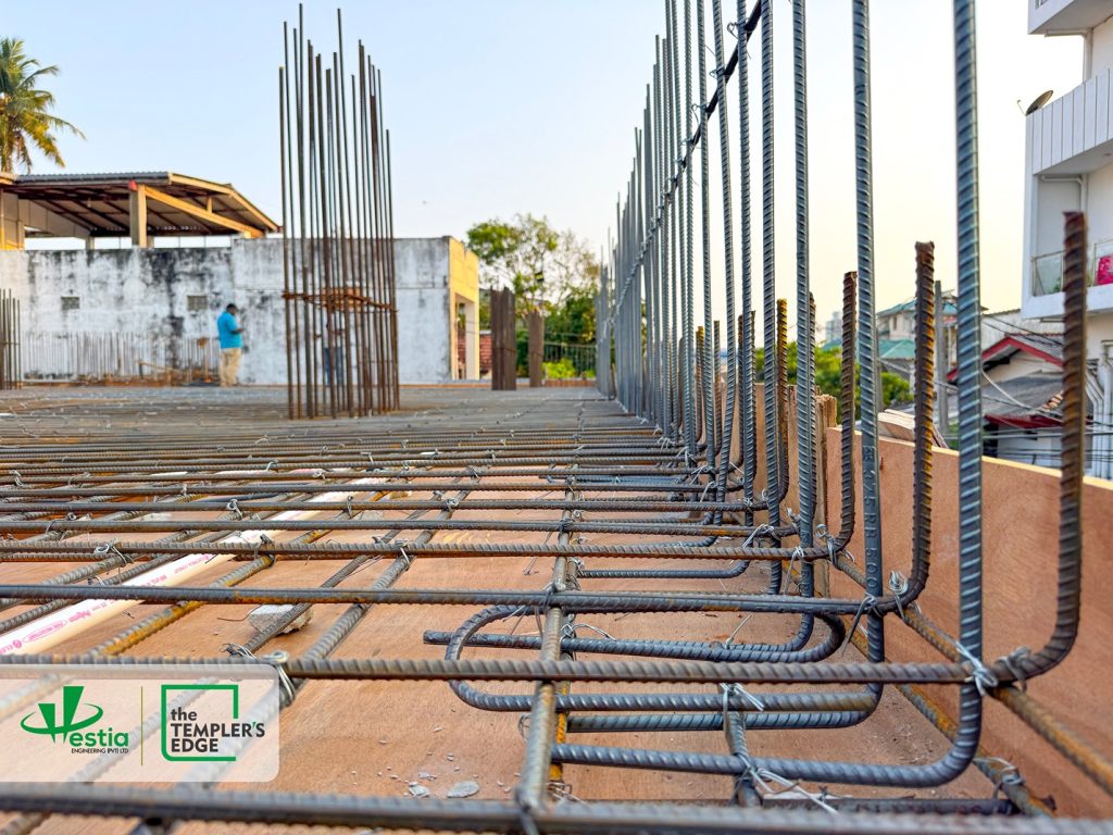 The Templer’s Edge construction progress showing first slab reinforcement work in progress as the structure continues to develop.