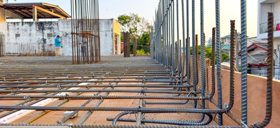 The Templer’s Edge construction progress showing first slab reinforcement work in progress as the structure continues to develop.
