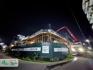 The Templer’s Edge construction progress showing first-floor car park floor concrete work completed as the structure levels up.