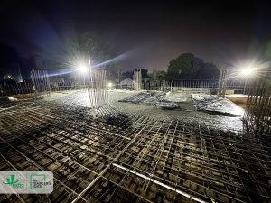The Templer’s Edge construction progress showing first-floor car park floor concrete work completed as the structure levels up.