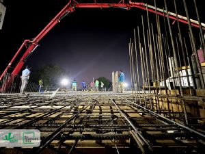 The Templer’s Edge construction progress showing first-floor car park floor concrete work completed as the structure levels up.