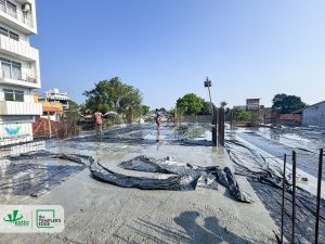 The Templer’s Edge construction progress showing first-floor car park floor concrete work completed as the structure levels up.